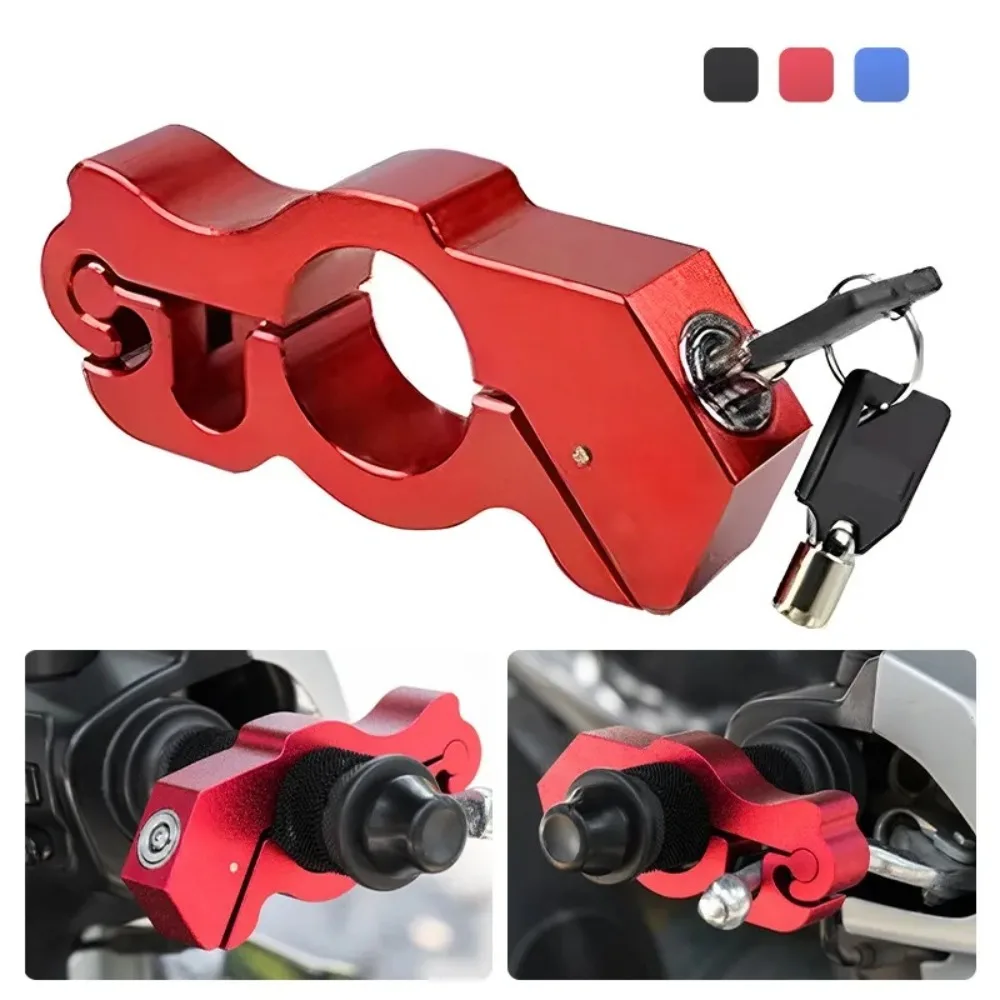 Motorcycle Modified Handlebar Lock Helmet Anti-theft Lock Electric Vehicle Dirt Bikes Aluminum Alloy Handlebar Fixed Horn Lock aluminum alloy night vision goggle bracket pvs 7 pvs 14 pvs 15 pvs 18 pvs 21 helmet bracket