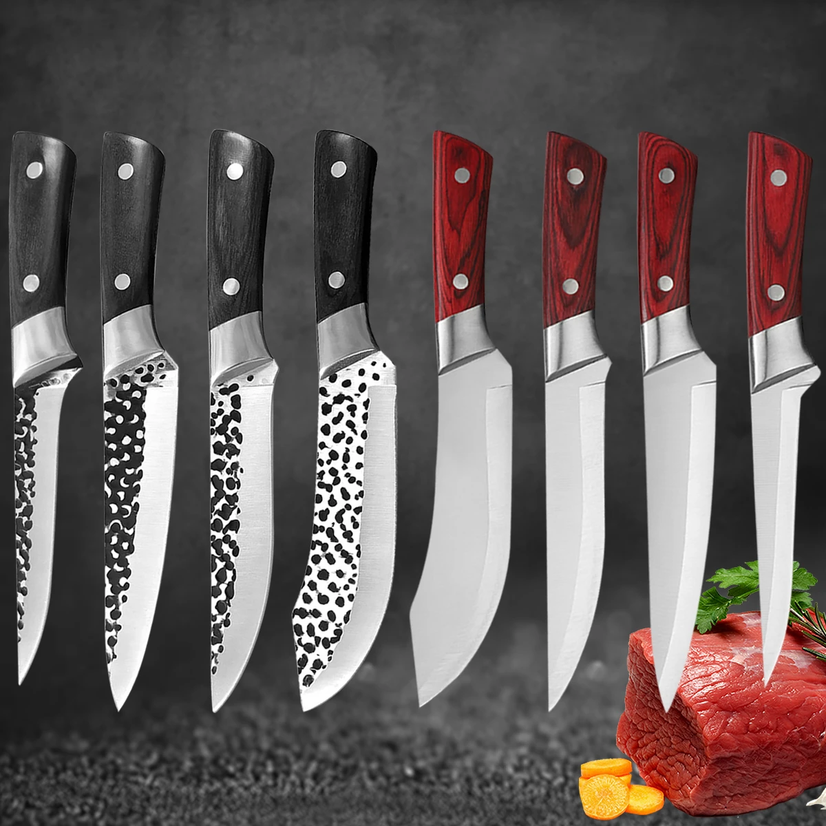 

Boning Chef Knives Set Multifunction Stainless Steel Cleaver Butcher Knife for Meat Bone Fish Fruit Vegetables Kitchen Knife