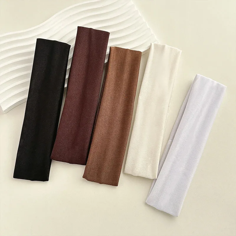 Solid Color Elastic Sports Headband Stretchy Yoga Running Fitness Sweatband Non Slip Breathable Daily Makeup Hair Accessories 2