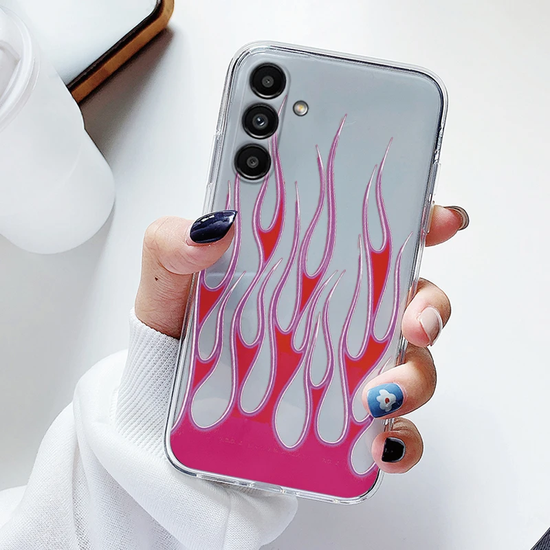 Clear Floral Cartoon Heart Shockproof Soft TPU Case - Transparent Cover