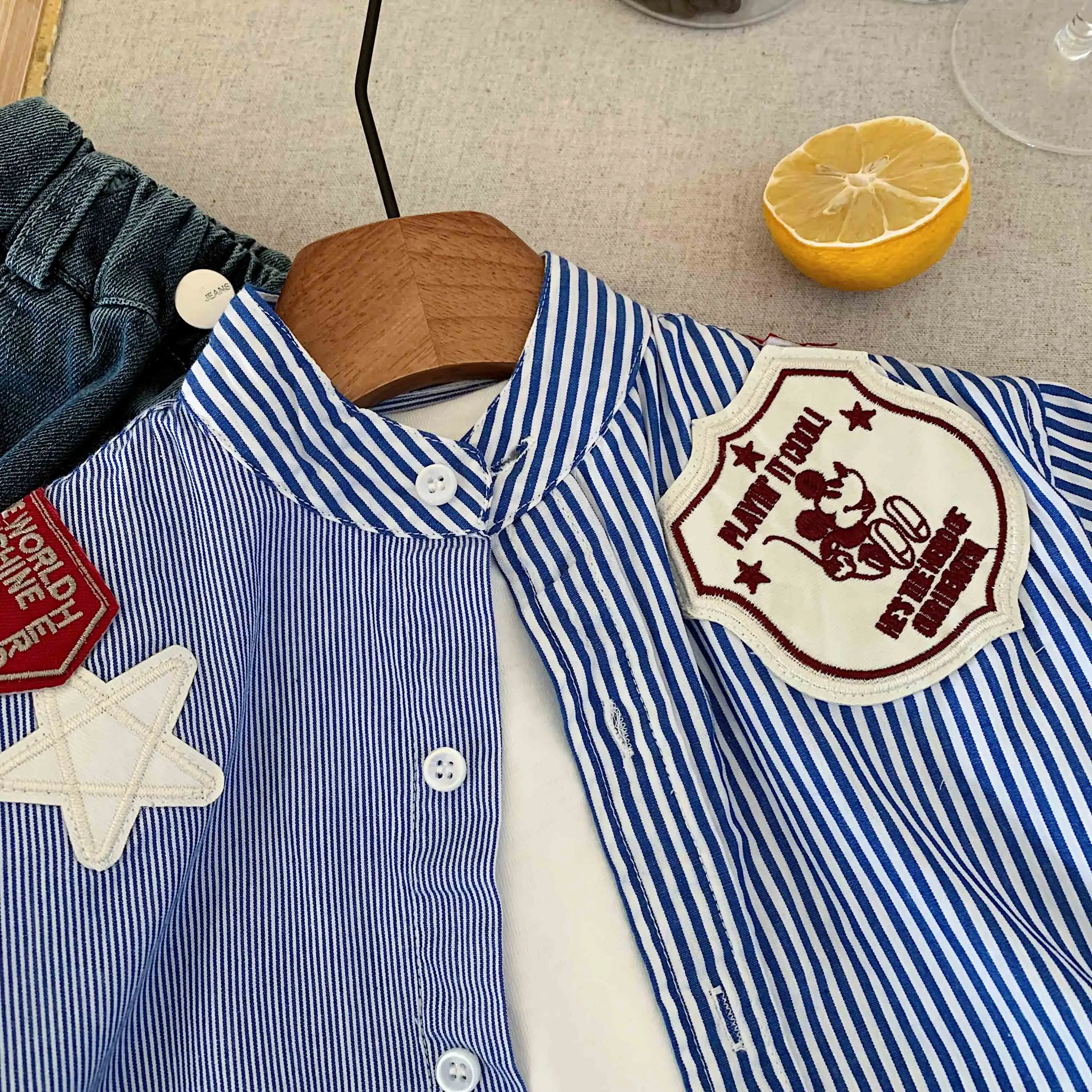 Children's Shirt Spring New Product: Boys' and Girls' Korean Edition Long Sleeve Striped Shirt, Boys' Clothing Shirt