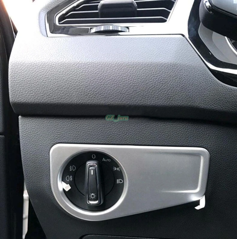 

Car Accessories For Volkswagen VW Tiguan 2017 2018 Inner Head Lamp Light Switch Cover Trims ABS