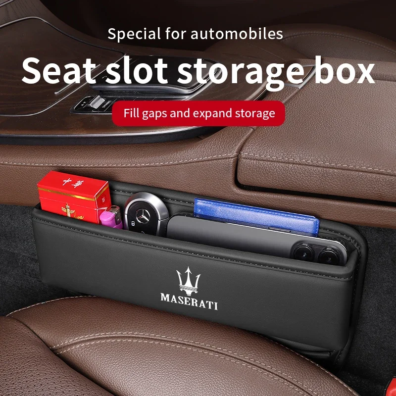 

For Maserati Levante Ghibli Coupe Spyder GranTurismo Gran Quattroporte Mc20 Car Seat Sewn Gap Crevice Slot Storage Box Organizer