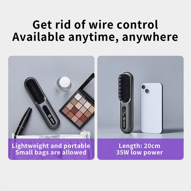 Wireless Smart Temperature Control Plasma Hair Straightening Comb Hair Straightener 9-speed Smart Temperature Control