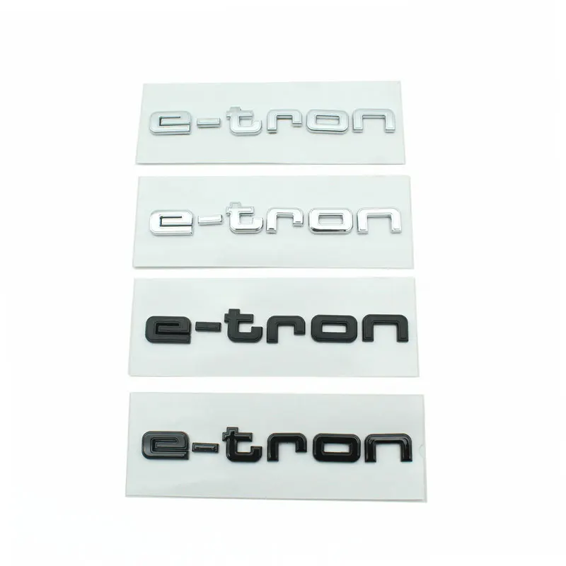 

E tron for Audi pure electric rear mark new Audi e-tron logo sports modified rear displacement mark black mark refit stickers