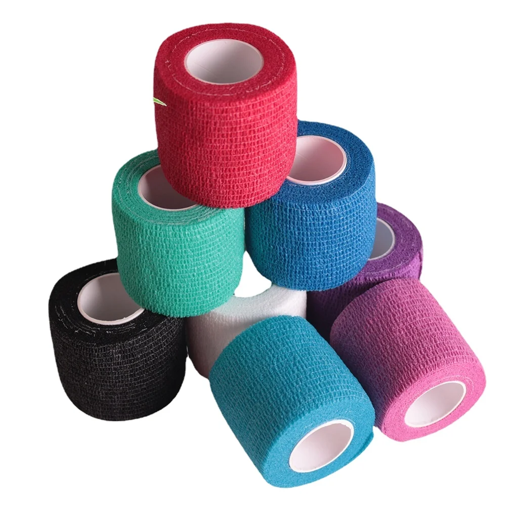 

Free-wound Colorful Elastic Bandage Elastic Self-adhesive Bandage Compression Fixed Sports Knee Pad Sports Bandage