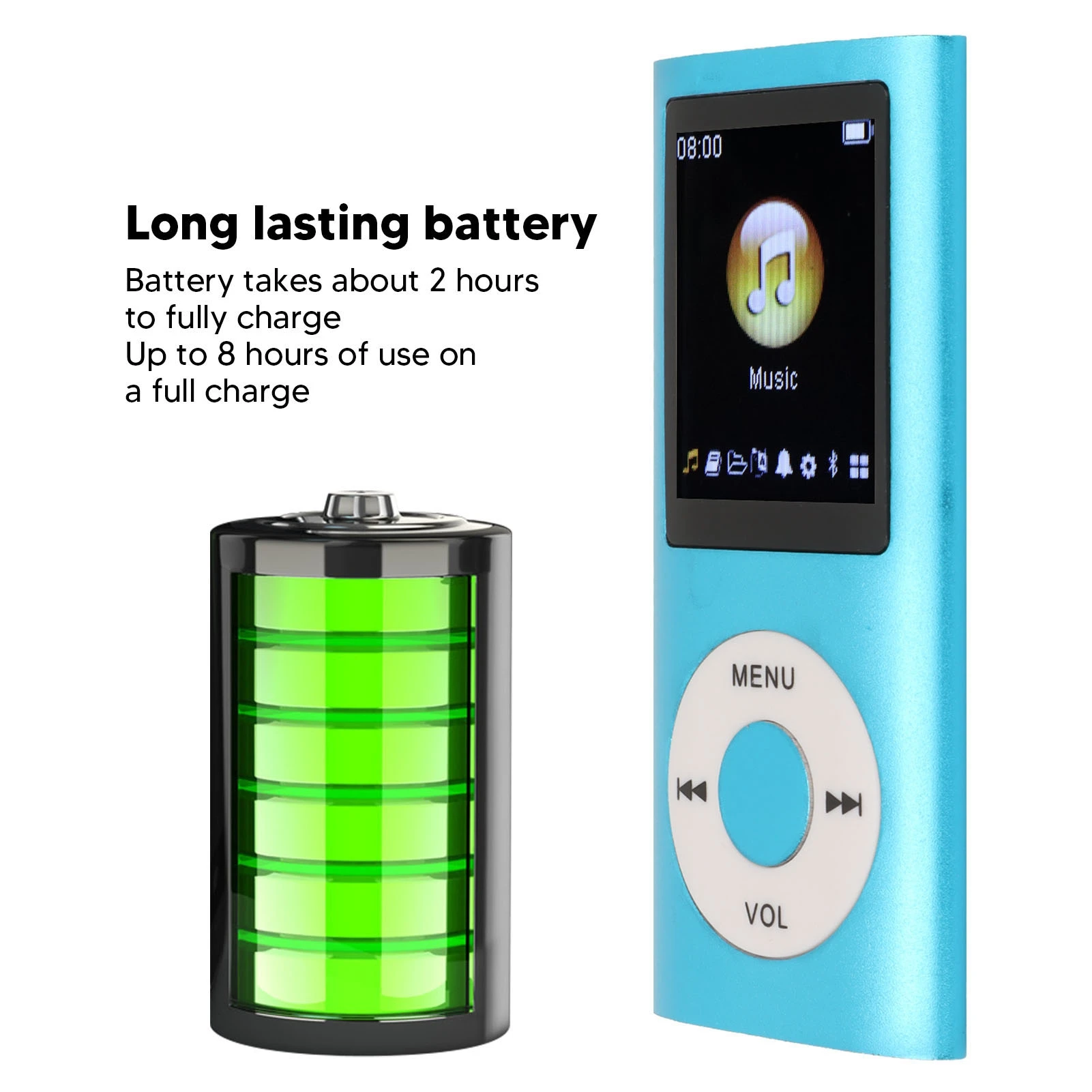 Slim Portable MP3 Music Player with 1.8 Inch LCD Screen and Multifunctional Features