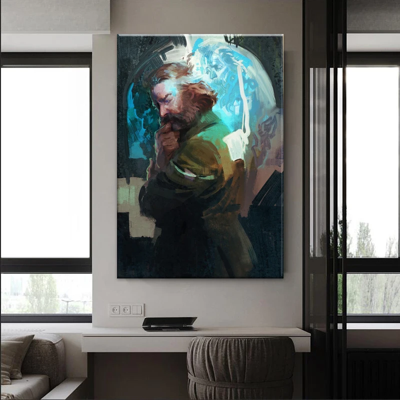 Logician Disco Elysium Portrait Canvas Painting Posters And Prints