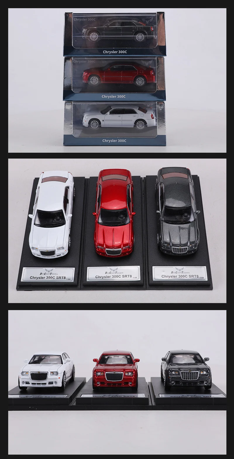 DCT 1:64 Chrysler 300C SRT8 Druckguss-Legierung Simulationsauto-Modell Spielzeug – Detail 1