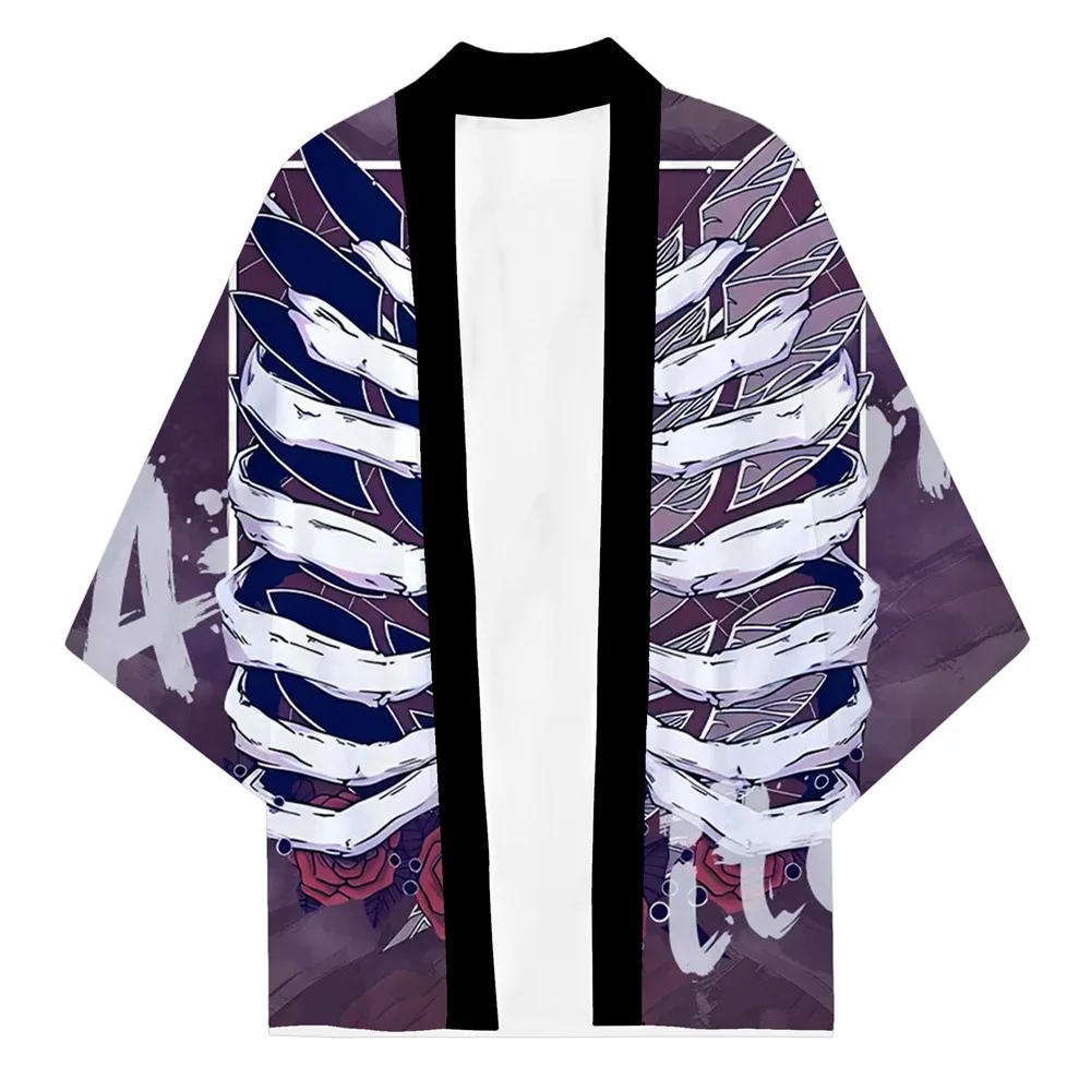 Digital Printing Baby Chainsaw Man Anime Series Surrounding Kimono Cape Two-dimensional Feather Woven Robe Summer New Products