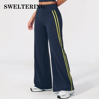 Yoga Pants High Waist Wide Leg Trousers Women Tummy Control Flared Pants Straight Workout Trousers Casual Fitness Bell-bottoms 1