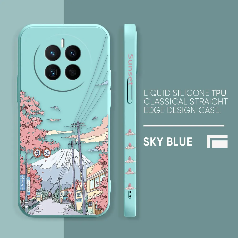 thumbnail image 1 of Phone Case For Huawei MATE 20 20X 30 40 50 P20 P30 P40 P50 10 PRO PLUS Case Cover Funda Cqoue Shell Sunset Maple Snow Mountains, 1 of 5