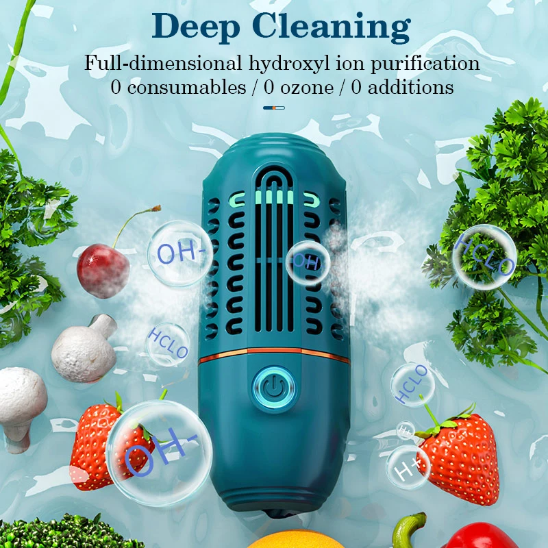 

Wireless Fruit Vegetable Washing Machine Portable Food Purifier Capsules Shape Vegetable Cleaning Machine Fruit Washing Machine