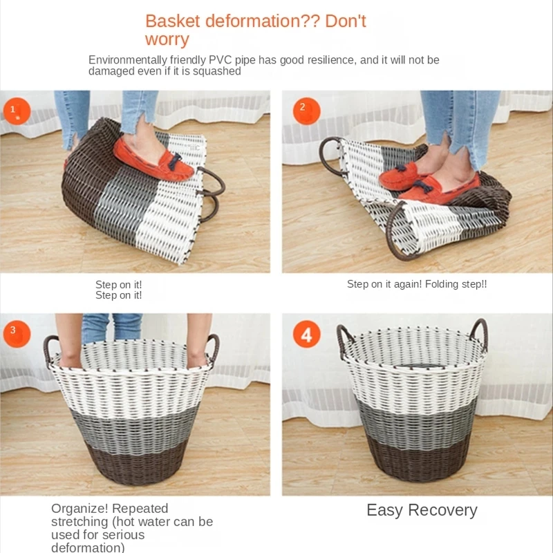 Foldable Laundry Baskets Dirty Clothes Storage Basket with Handle