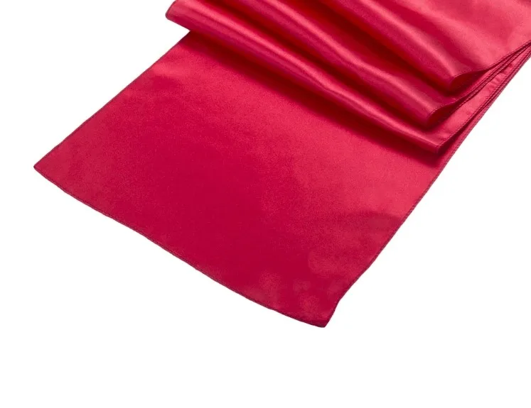 

20Pcs Burgundy 12" x 108" Elegant Satin Table Runners Table Cloth for Wedding Party Banquet Decoration HAORUI