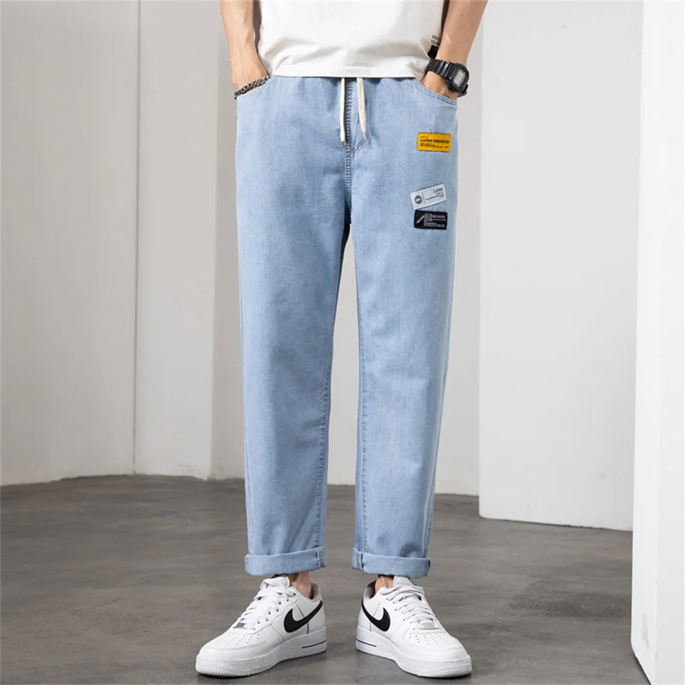 Mens Jeans Harem Pants Fashion Pockets Desinger Loose fit Baggy Moto Jeans Men Stretch Retro Streetwear Relaxed Tapered Jeans