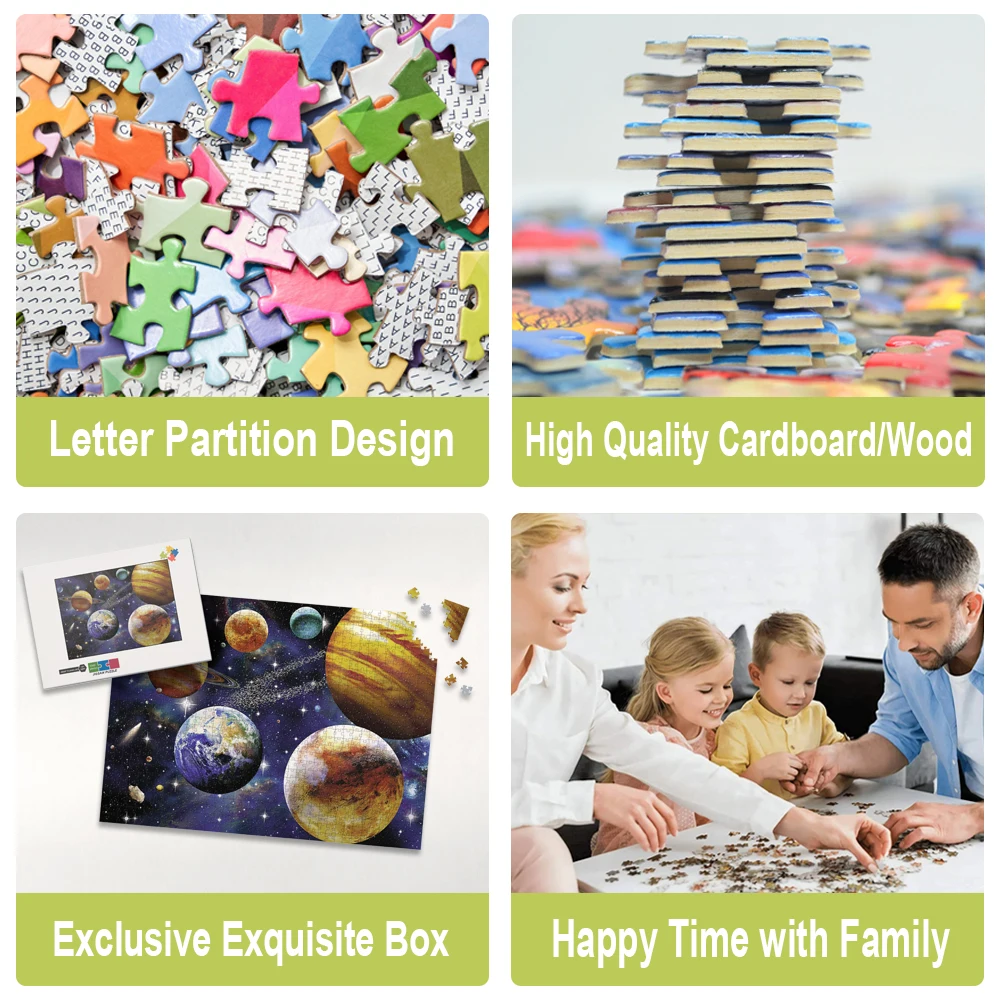 Cartoon Planet Custom Jigsaw Puzzle Children's Puzzle Toy 500/1000/1500 Cardboard Wooden Puzzle for Adults Montessori Puzzle 3