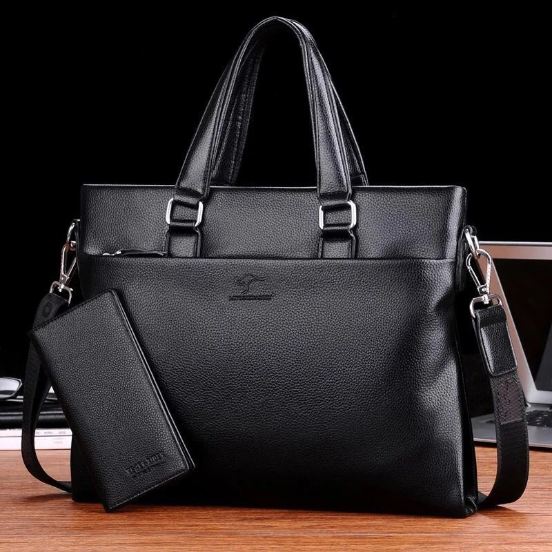 

Мужская сумка, деловой портфель, горизонтальная Повседневная сумка через плечо, модная мужская Компьютерная сумка