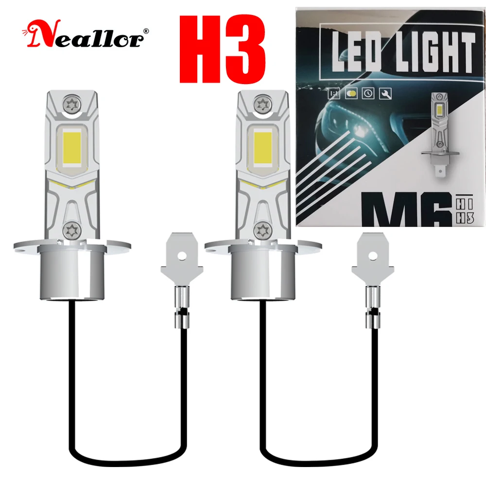 2개 H3 PK22s LED 헤드라이트 전구 고출력 초고휘도 12V 55w 100w 자..