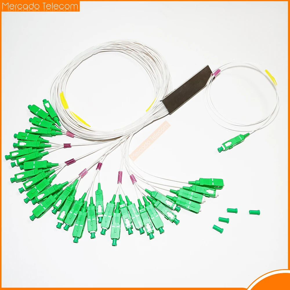 10 PCS/Lot 1x2 1x4 1x8 1x16 PLC SC/APC SM 0.9mm 1m FTTH Fiber Optic Splitter SC APC fiber optic adapter