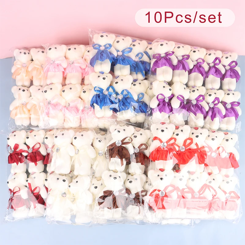 

10Pcs Cartoon Couple Models Bear Flower Bouquet Dolls Wedding Decoration Accessories Birthday Gifts Bubble Bear Decoration
