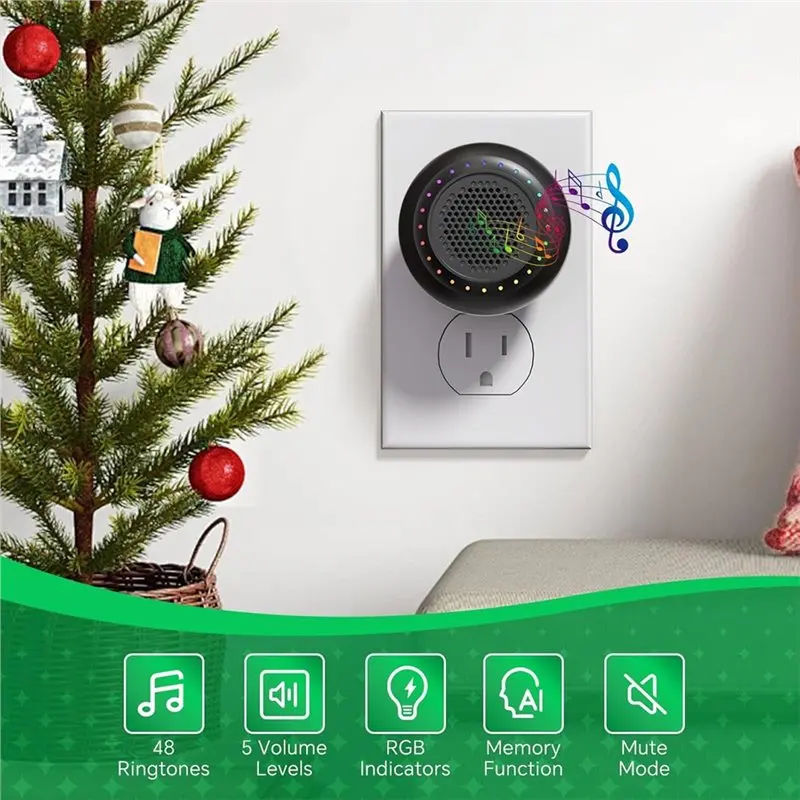 【추수감사절】교사용 방수 무선 초인종 1세트 홈 오피스용 교실용 어린이방 초인종 버튼