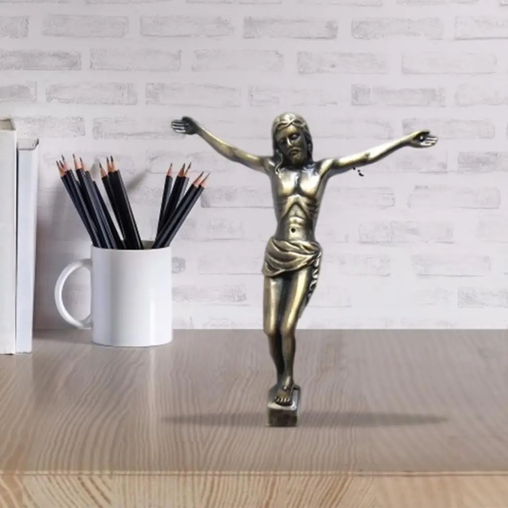 Holy Jesus Figure Statue Collection Decorative Crucifix Wall Cross Accessories Home Living Room Office Decoration