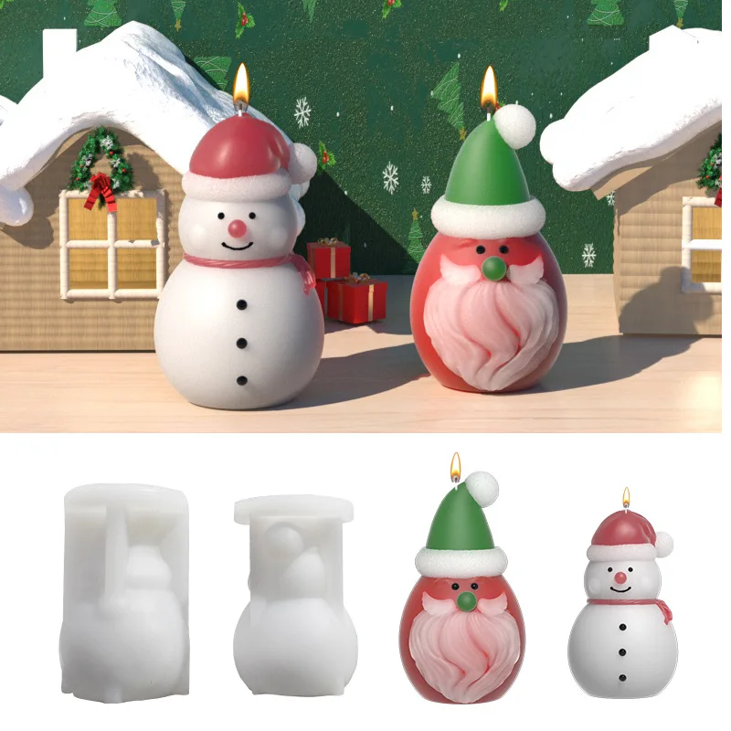 SVOCK Lot De 8 Moules En Silicone De Noël - Bonhomme De Neige, Pain D