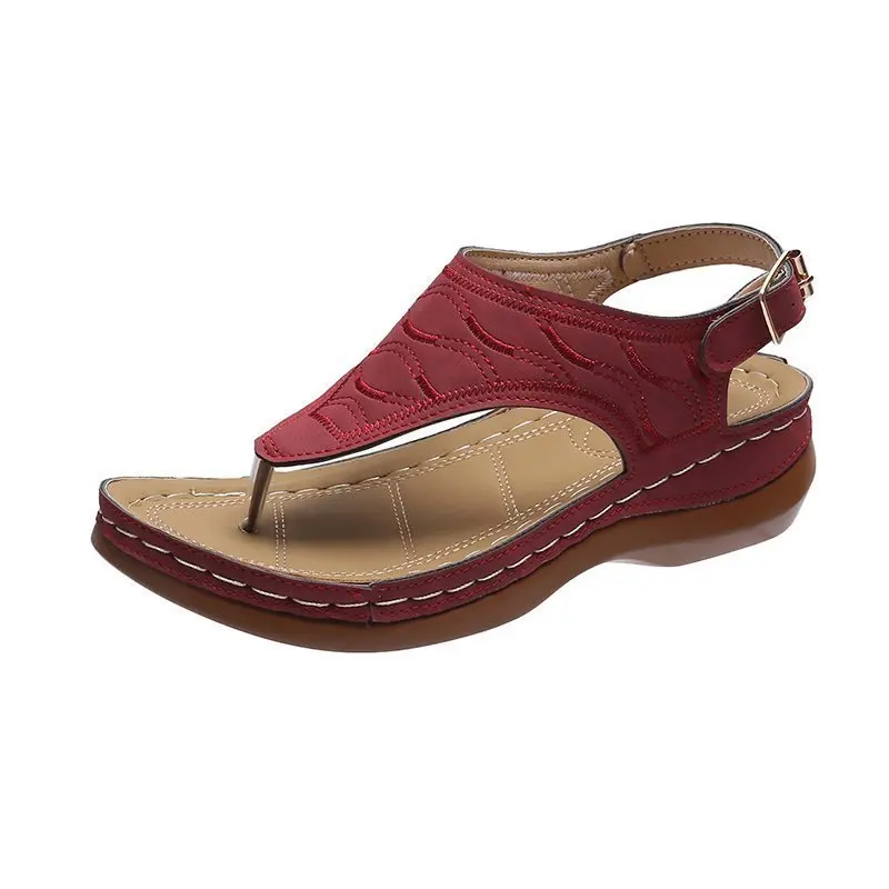 New Summer Women Strap Sandals Women's Flats Open Toe Solid Casual Shoes Rome Wedges Thong Sandals Sexy Ladies Shoes