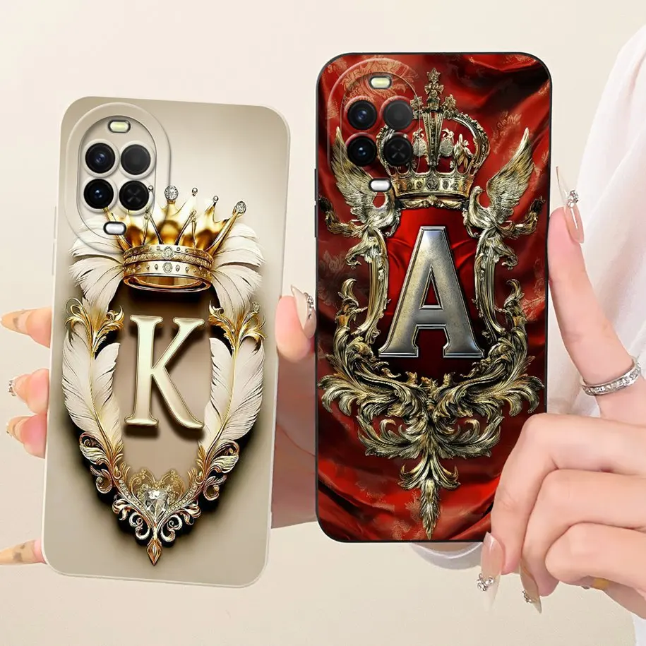 Huawei Nova 15 Case - Simple Crown Letters Soft Liquid Silicone Cover