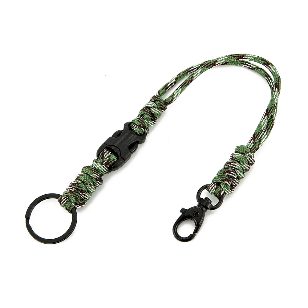 MKENDN Outdoor Rock Climbing Paracord Rope Keychain Handmade Braided  Survival Emergency Lanyard Removable Clip Closure Key Ring