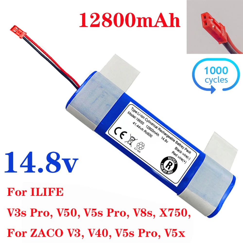 High capacity 14.8V 18650 Lithium Battery For ILIFE V3s Pro, V50,V55, V5s Pro, V8s, X750 Robot