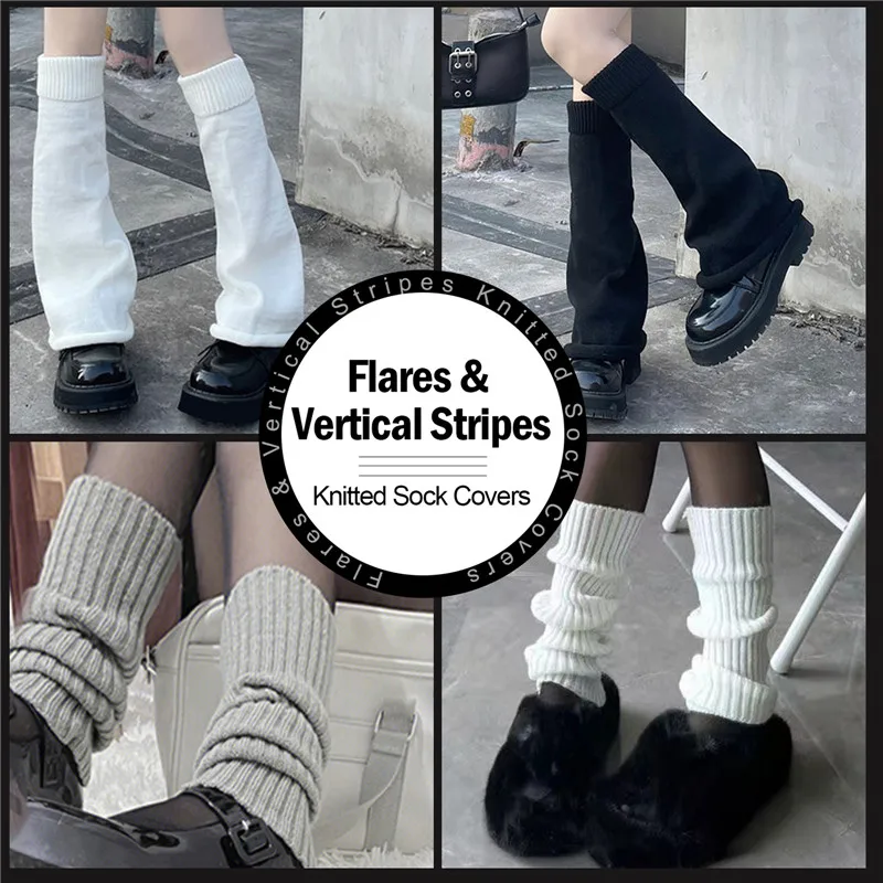 

Women Legs Warmers Lady Sock Gothic Stylish LeggingY2k Winter Leg Warmers Fluffy Goth Accessories Gothic Lolita Knit Long Socks