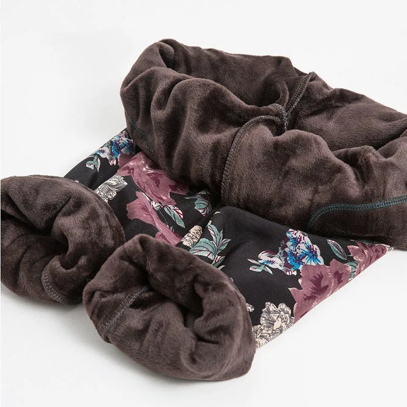 New Arrival Autumn Winter Plus Velvet Thick Warm Leggings Women Plus Size XXXL Printing Warm Trousers Lady\'s Pants