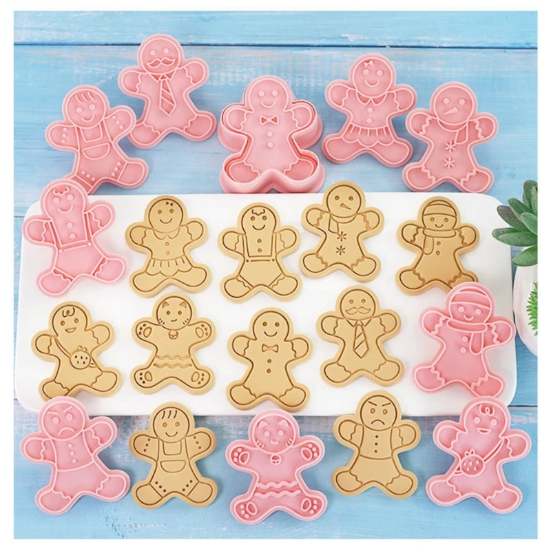 

Set of 11 Christmas Cookie Cutters Pressable Biscuits Cutters Gingerbreads Man Biscuits Mold Cookie Molds for Children