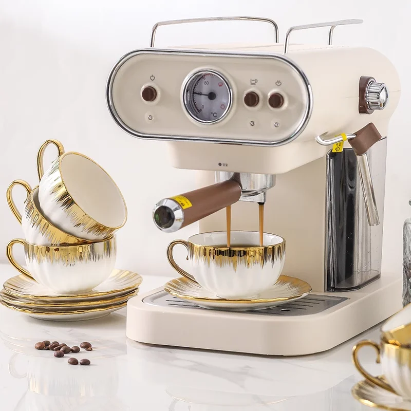 3-piece set, ceramic cup with sauce, espresso cup and sauce, ceramic coffee cup and gold jewelry sauce set, 2.5-ounce Demitas