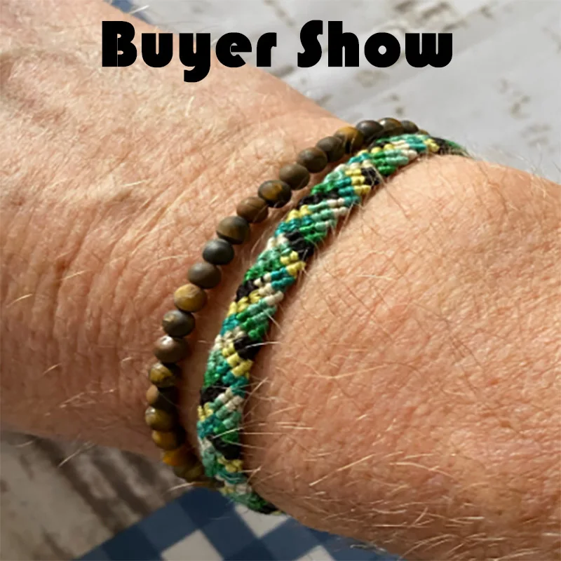 Natural Stone Men Bracelet Minimalist Beaded Jewelry