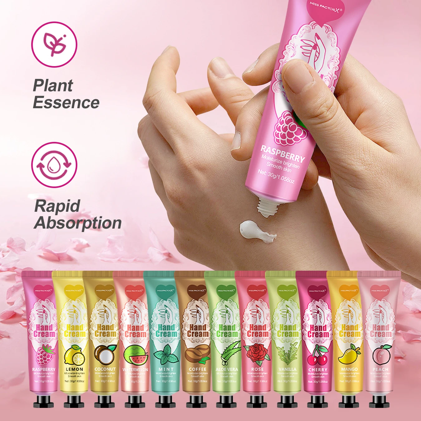 12 Hand gift Hand cream and lip balm set Friends Party Gift with love net bag and thank you card Holiday gift 4