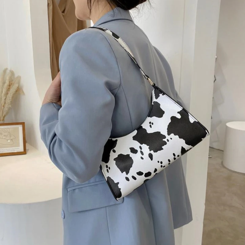 

Fashion Zebra Print Women Handbag PU Leather Underarm Shoulder Bags Female Daily Totes Purse
