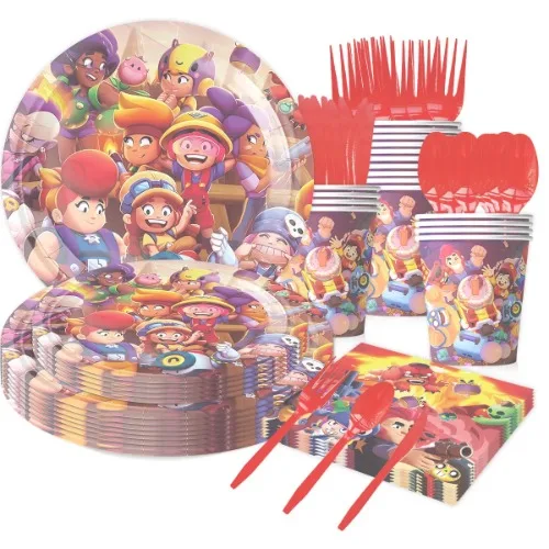 Game Theme Birthday Scene Decor Disposable Tableware Paper Plate Paper Cup Tissues Baby Shower Supplies birthday party supplies,shooting game party supplies