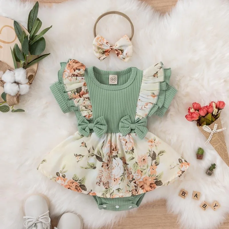 thumbnail image 1 of Vestido de manga corta para niña, ropa de princesa con diadema, informal, Floral, para verano, 1 of 5