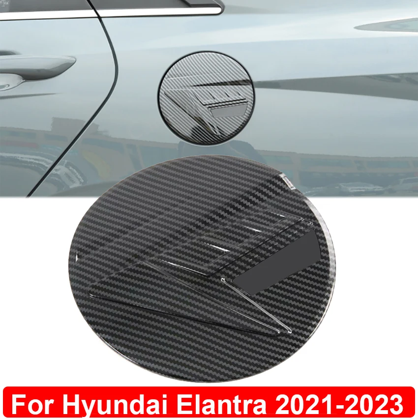 

Внешний топливный бак, масляная и газовая крышка, наклейка для Hyundai Elantra CN7 2021 2022 2023, автомобильные аксессуары, Стиль углеродного волокна, серебристый