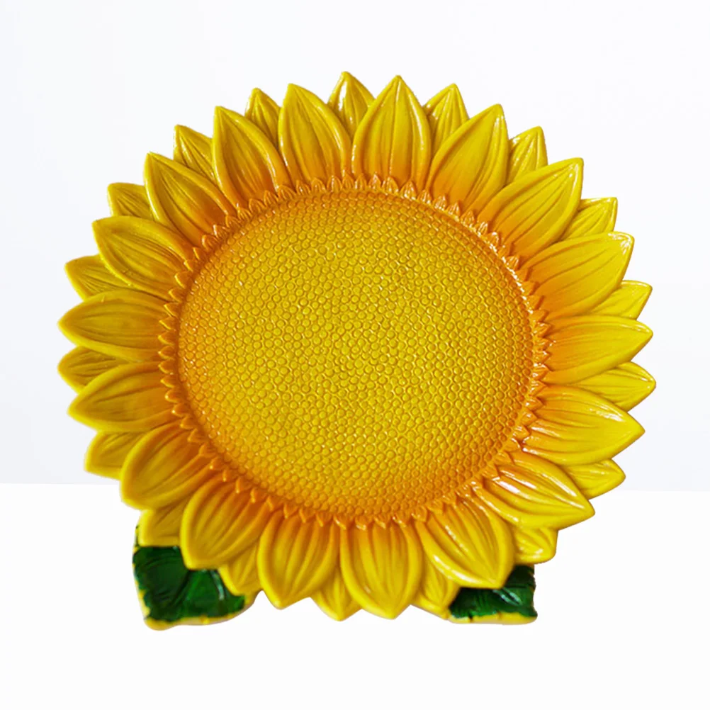 

Resin Dried Fruit Plate Simulation Plants Nut Dish Decorative Jewelry Tray (Yellow Sunflower)