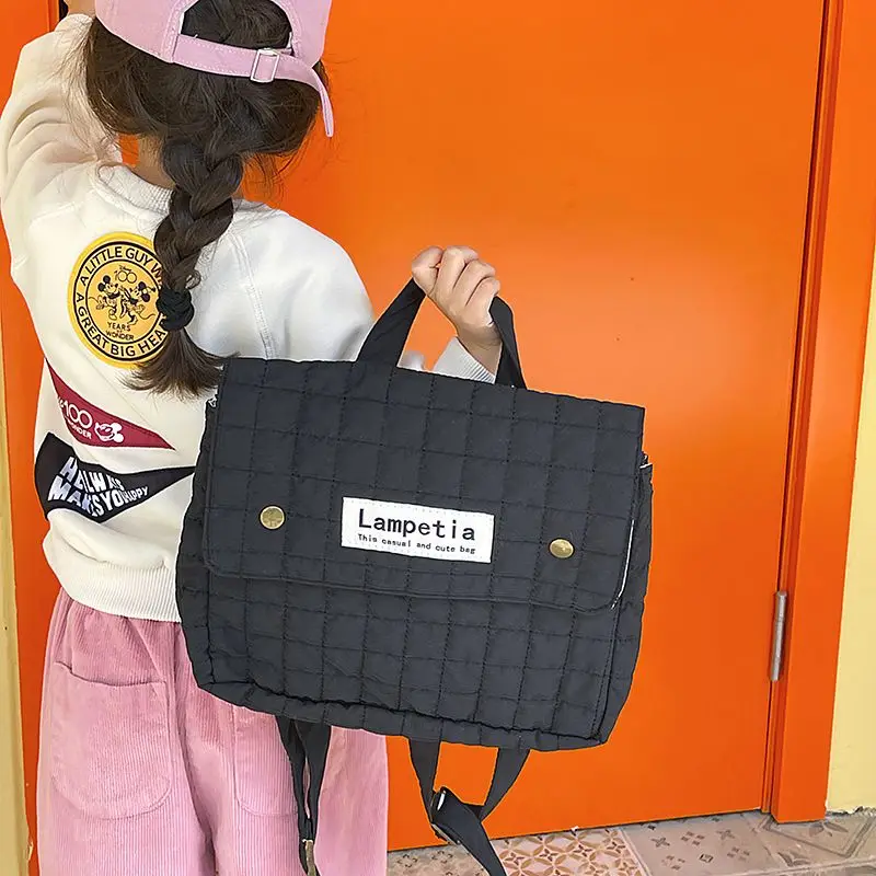 Korea Style Kids Backpack for Boys Girls Fashionable Letter Carrying Backpack Kids School Bags Autumn Winter Kid Bag 2