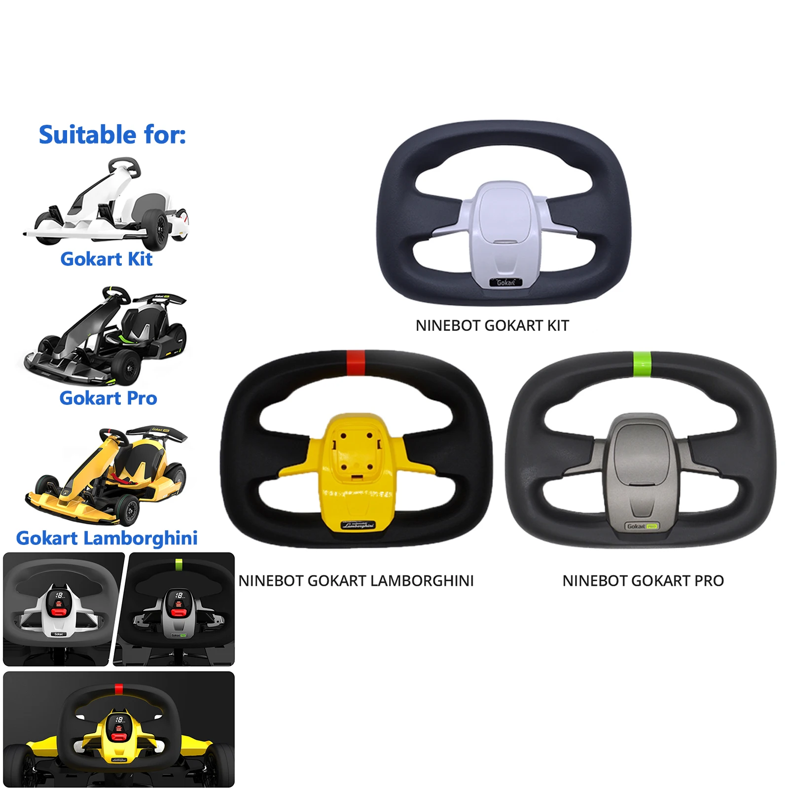 for Segway Ninebot Go Kart Steering Wheel Kit/PRO/Lamborghini Turn Accessories for renault dacia turn indicator steering wheel combination switch 8201167988