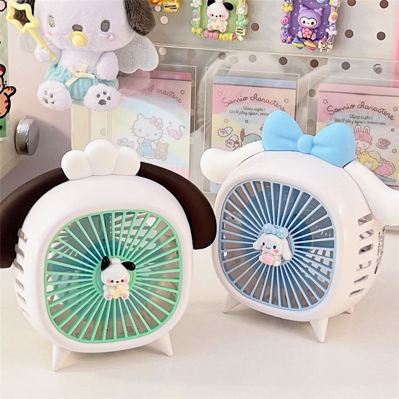 

Kawaii Sanrios Cinnamoroll почтовый маленький вентилятор аниме Китти студенческий общежитий Настольный вентилятор Usb зарядка вентилятор девочка подарок на день рождения