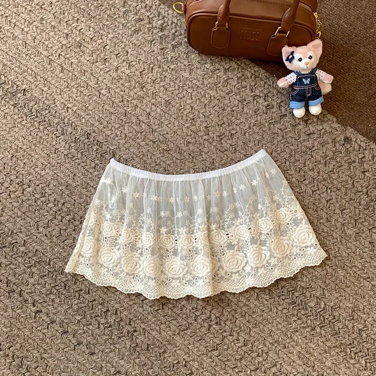 Women Y2K Korean Lace Mini Layered Skirt Streetwear Lace Up Ruffles Harajuku High Waist Pleated A-Line Short Jupe Skirts Clothes 6