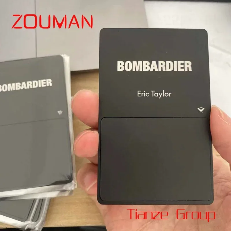 

Custom , att bla n rfid etal busins card ith both side etal. f n label