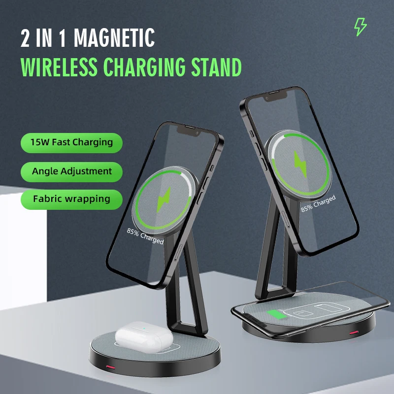 

2 In 1 Wireless Charger For Iphone 13 12 11 XS Mini Pro Max IWatch Samsung S21 S20 Wireless Chargers Fast Charging Station