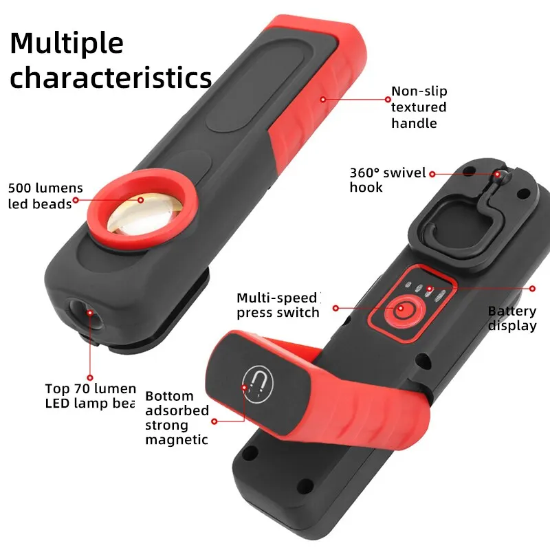 Car Detailing Tools Car Paint Finish Lamp Scan Swirl Magnetic Grip Multifunction Auto Repair Working Light 500LM 2400mAh USB portable work lights portable work light